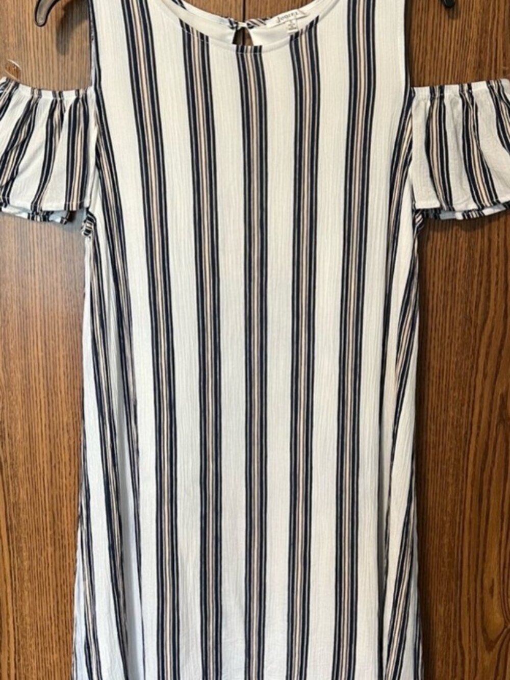 JODIFL size small striped open shoulder tank dress lined